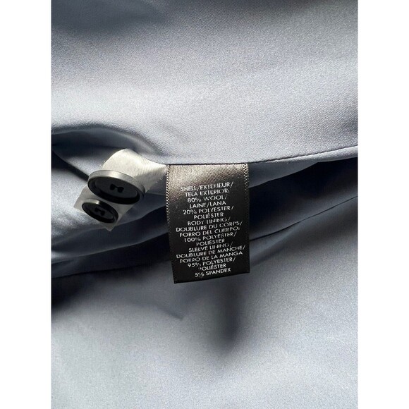 Ann Taylor Womens Blazer Size 6p Petite Dark Blue %80 Wool Single Button Jacket - Picture 7 of 12